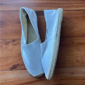 Soludos White Canvas Espadrille Flats Size 10